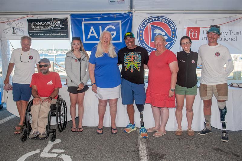 Team Clagett L-R Peter Eager, Charlie Rosenfield, Delani Hulme-Lawrence, Judy McLennan, Julio Reguero, Stephanie McLennan, Sara Darcy Klik, Chris Childers - 20th Anniversary C. Thomas Clagett, Jr. Memorial Clinic and Regatta photo copyright Clagett Sailing- Andes Visual taken at  and featuring the 2.4m class