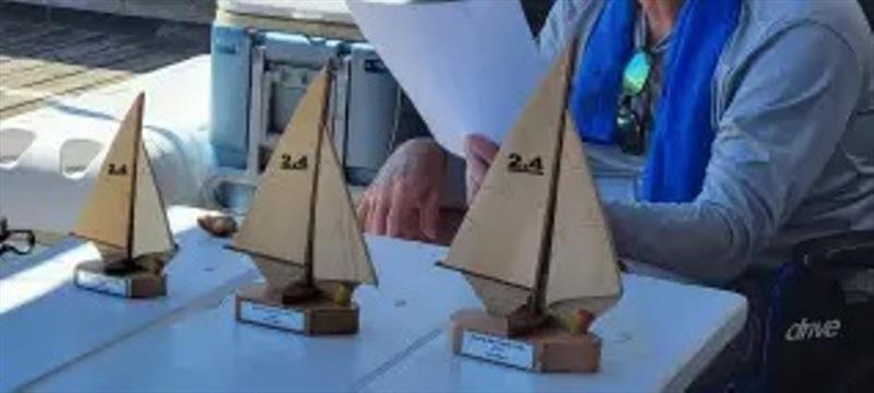 Lovely 3D trophies photo copyright Michelle Seepe taken at Sandy Bay Yacht Club and featuring the 2.4m class