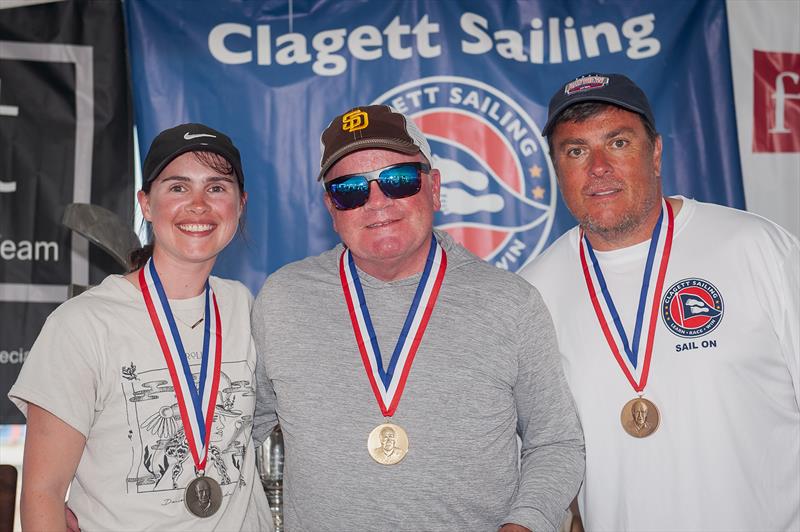 2.4mR sailors winners Siobhan MacDonald, Chuck Allen, Steve Gilbert at the 23rd C. Thomas Clagett, Jr. Memorial Clinic and Regatta photo copyright Clagett Sailing- Andes Visual taken at Sail Newport and featuring the 2.4m class