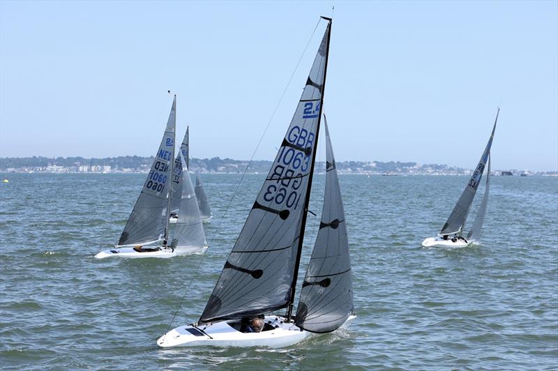 2.4mR GBR 1063 Lazarus on Sunday at the International Paint Poole Regatta 2026 photo copyright Mark Jardine taken at Parkstone Yacht Club and featuring the 2.4m class