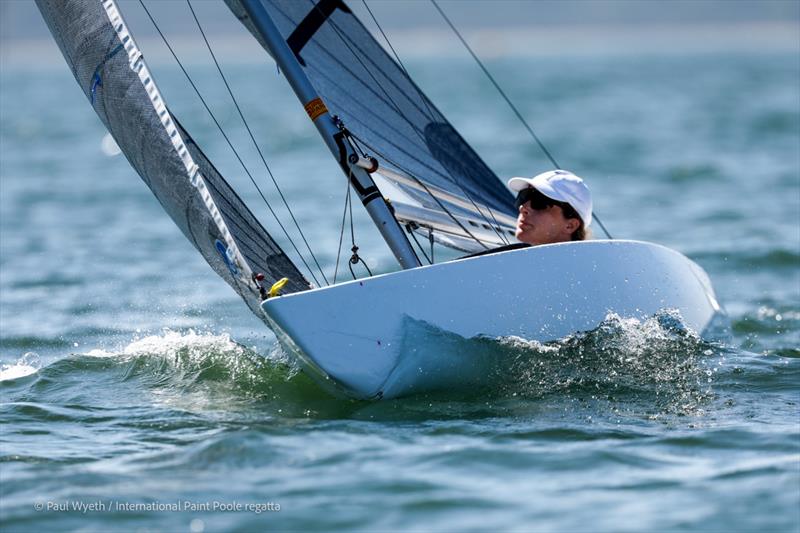 Little Miss Esme, GBR 173, Megan Pascoe, on Sunday at the International Paint Poole Regatta 2026 photo copyright Paul Wyeth / www.pwpictures.com taken at Parkstone Yacht Club and featuring the 2.4m class
