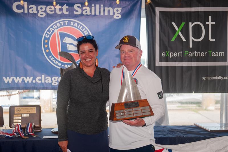 US Para Sailing Champion Judd Goldman trophy - Diana Emmanuelli - US Sailing and Chuck Allen winner photo copyright Clagett Sailing / Andes Visual taken at Sail Newport and featuring the 2.4m class