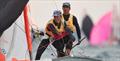 © Robert Hajduk / www.shuttersail.com Italians Federico Zampiccoli and Leonardo Chiste lead the Zhik 29er Europeans at Quiberon, France © Robert Hajduk / www.shuttersail.com