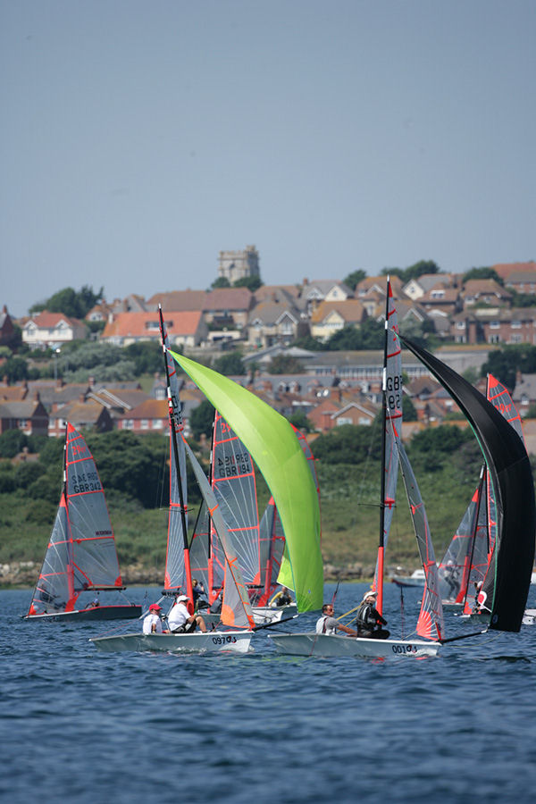 Tricky conditions on the first day of the Group 4 Securicor 9er Championships at Weymouth photo copyright Richard Langdon / www.oceanimages.co.uk taken at Weymouth & Portland National Sailing Academy and featuring the 29er class