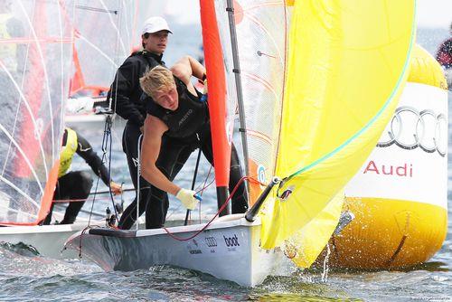 Adrian Salamon & Julius Hallstrom during the 29er Europeans at Kieler Woche photo copyright Kieler Woche / OKpress taken at Kieler Yacht Club and featuring the 29er class