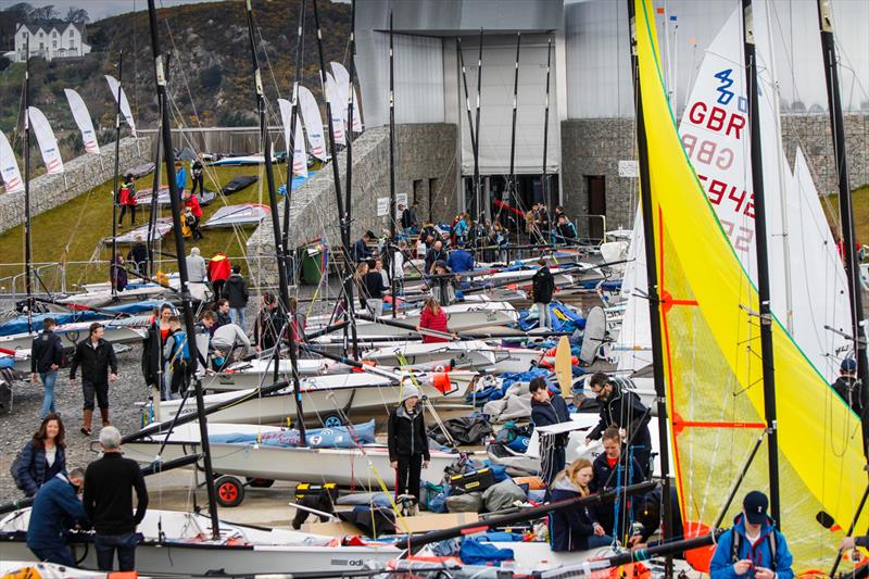 Final preparation at the 2016 RYA Youth Nationals photo copyright Paul Wyeth / RYA taken at Plas Heli Welsh National Sailing Academy and featuring the 29er class