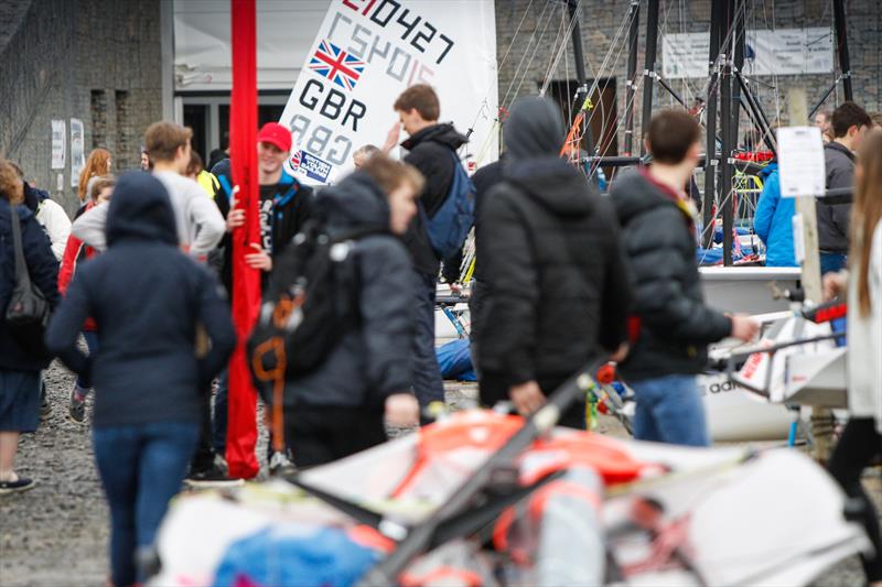 Final preparation at the 2016 RYA Youth Nationals photo copyright Paul Wyeth / RYA taken at Plas Heli Welsh National Sailing Academy and featuring the 29er class