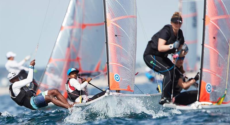 Finals racing starts in the Zhik 29er Europeans at Quiberon, France photo copyright Robert Hajduk / www.shuttersail.com taken at CDV Morbihan 56 and featuring the 29er class