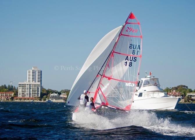 Davies & Woodward during the International Classes Regatta in Perth photo copyright Rick Steuart / Perth Sailing Photography taken at Royal Freshwater Bay Yacht Club and featuring the 29er class