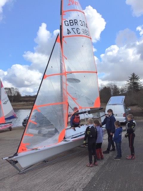 KWSC Youth Travellers Meeting competitors sharing their experience photo copyright Richard Purdy taken at Kielder Water Sailing Club and featuring the 29er class