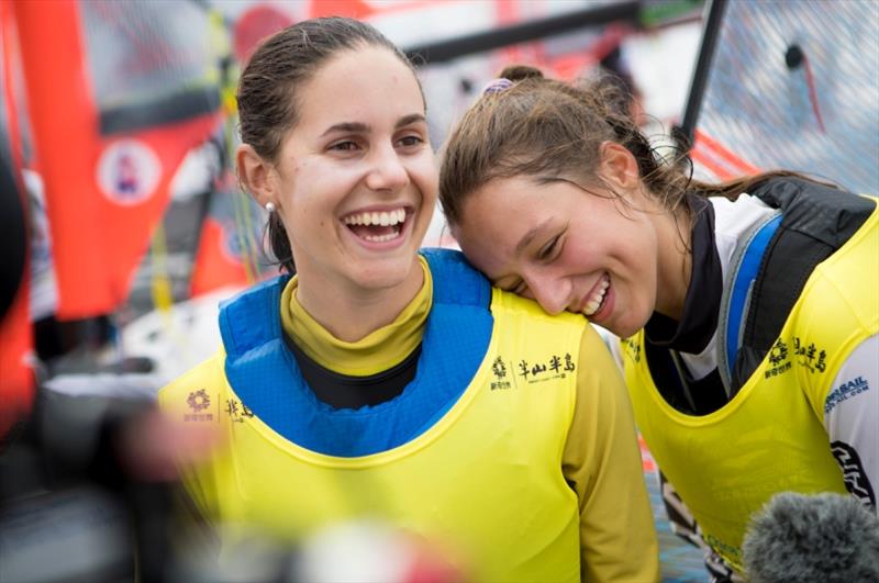 Italian 29er Girls sailors - Margherita Porro and Sofia Leoni at Youth Sailing Worlds Sanya photo copyright Tomas Moya / Sailing Energy / World Sailing taken at  and featuring the 29er class