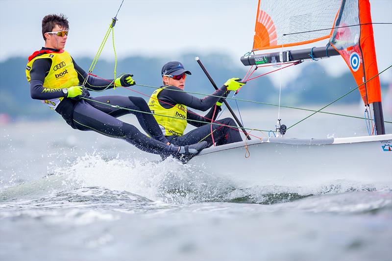 Norwegian team Mathias Berthet/Alexander Franks-Penty dominated 29er-class with eight bullets and a 21 point lead photo copyright Sascha Klahn / Kiel Week taken at Kieler Yacht Club and featuring the 29er class