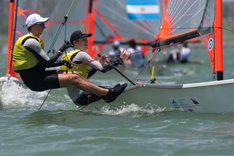 Mens 29er - Day 3 of the Youth Sailing World Championships in Corpus Christi, Texas photo copyright Jen Edney / World Sailing taken at  and featuring the 29er class