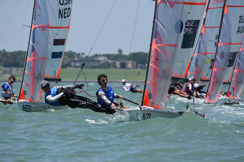 Seb Lardies, Scott Mckenzie  Mens 29er - Day 4 - Youth Sailing World Championships - Corpus Christi, Texas, USA  photo copyright James Tomlinson / World Sailing taken at  and featuring the 29er class