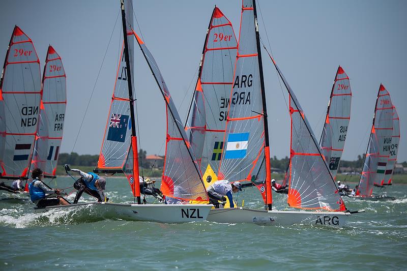 Seb Lardies, Scott Mckenzie - 29er (NZL) - Youth Sailing World Championships, Corpus Christi, Texas, USA. July 14-21, 2018 - photo © Jen Edney / World Sailing