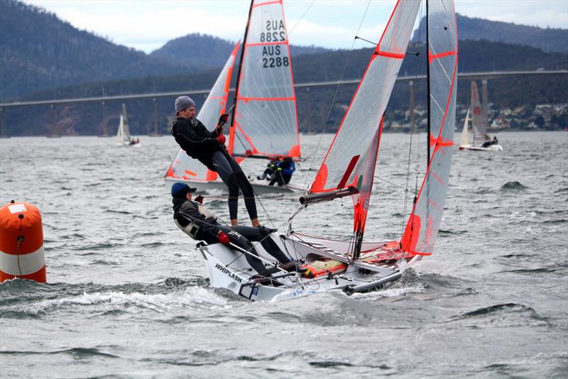 Alice Buchanan and Rohan Langford finished third in the 29er class - BMW Showdown photo copyright Penny Conacher taken at Royal Yacht Club of Tasmania and featuring the 29er class