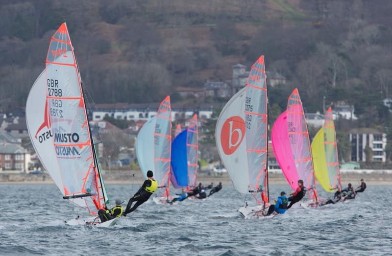 29er Fleet downwind - 2788, Freddie Peters, Elliott Wells, HISC, 29er Boy - Day 4 - 2018 UK Youth Nationals photo copyright Marc Turner / RYA taken at Royal Yachting Association and featuring the 29er class