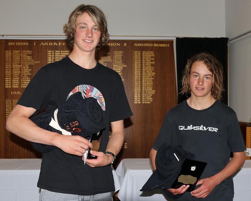 Winners of the 2019 29er Victorian Championship, HH, from Tasmainia -Skipper Oscar O'Donoghue (R) and crew Rupert Hamilton (L) photo copyright Alex McKinnon Photography taken at Royal Geelong Yacht Club and featuring the 29er class