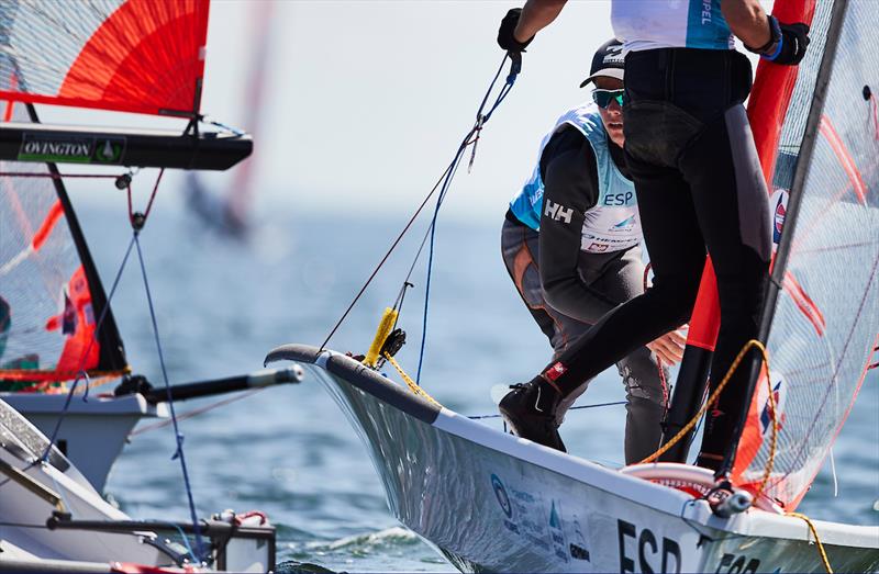 Enrique Urios Salinas and Filippo Binetti Pozzi (ESP) on day 1 of the Hempel Youth Sailing World Championships photo copyright Robert Hajduk / World Sailing taken at  and featuring the 29er class