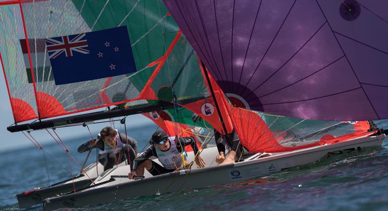 29er - Eli Liefting and Jack Frewin (NZL) are lying 17th overall after Day 2 of the Hempel Youth Sailing World Championships, Poland photo copyright Robert Hajduk / World Sailing taken at  and featuring the 29er class