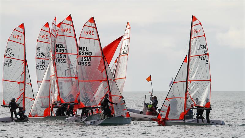 29er class holding sprint racing at Wakatere BC - Narrow Neck - June 2020 photo copyright Richard Gladwell / Sail-World.com taken at Wakatere Boating Club and featuring the 29er class