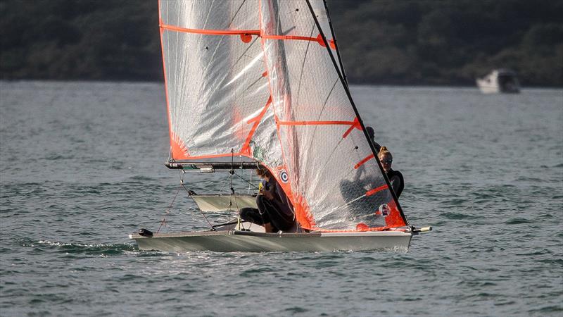 29er class holding sprint racing at Wakatere BC - Narrow Neck - June 2020 photo copyright Richard Gladwell / Sail-World.com taken at Wakatere Boating Club and featuring the 29er class