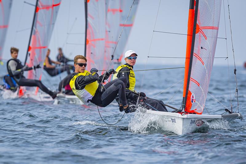 The Danish brothers Jens-Christof and Jens-Philip Dehn-Toftehøj were in the lead, but they were disqualified from the early start photo copyright Sascha Klahn taken at Kieler Yacht Club and featuring the 29er class