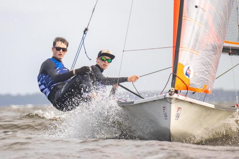 Ian Nyenhuis and Noah Nyenhuis (San Diego YC) lead the 29er fleet after 2 days of racing at the U.S. Youth Sailing Championships - photo © Matt Flanagan McCotter