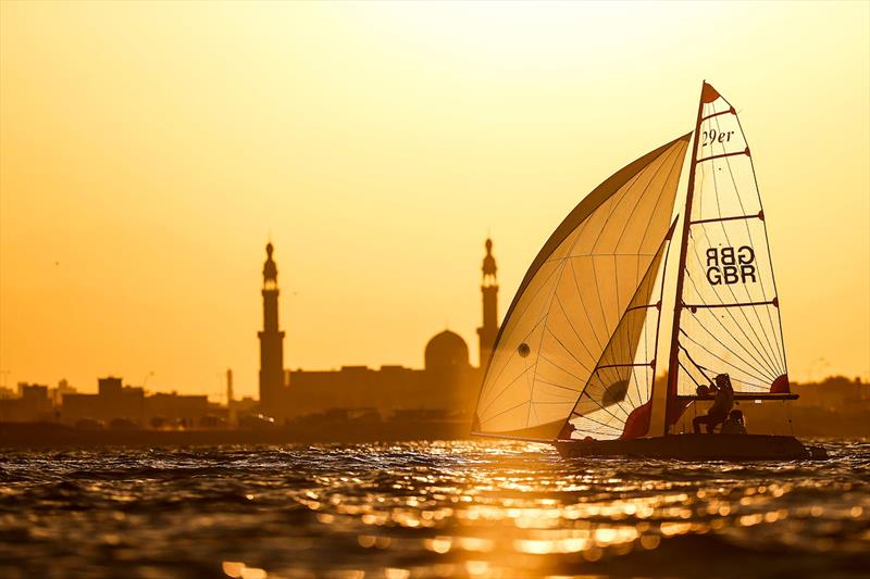 GBR team on day 1 of the Youth Sailing World Championships presented by Hempel photo copyright Lloyd Images / Oman Sail taken at Oman Sail and featuring the 29er class