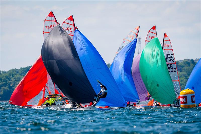 The Euro Cup of the 29ers for Kiel Week 2022 had a particularly strong international field and offered close battles for positions photo copyright Sascha Klahn / Kieler Woche  taken at Kieler Yacht Club and featuring the 29er class