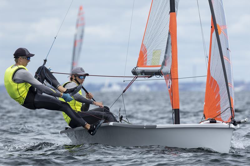 George Lee Rush and Seb Menzies (NZL 3025 - Wakatere Boating Club, Murray's Bay SC) at 29er European Championship - 4, July 2022 photo copyright Mogens Hansen taken at  and featuring the 29er class