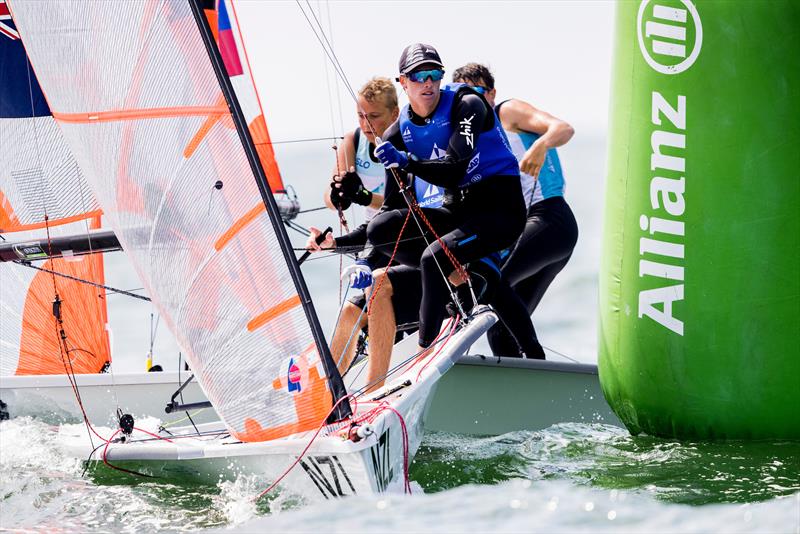 George Lee Rush / Seb Menzies (NZL)- Boys 29er - Allianz Youth World Sailing Championships - Day 5 - The Hague - July 2022 - photo © Sailing Energy / World Sailing