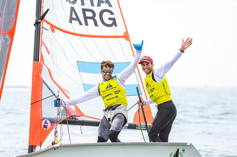 Male 29er gold to Maximo Videla and Tadeo Funes de Rioja (ARG) at the Allianz Youth World Sailing Championships photo copyright Sailing Energy / World Sailing taken at  and featuring the 29er class