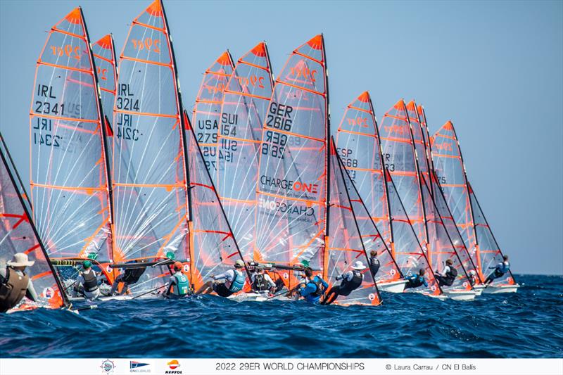 29er World Championship 2022 day 2 photo copyright Laura Carrau taken at Club Nautico El Balis and featuring the 29er class