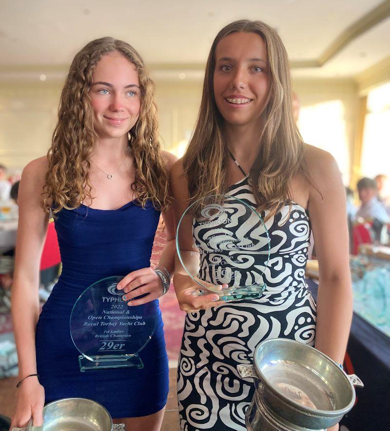 Ella Lightbody and Felicity Brellisford win first ladies at the 29er UK National Championships photo copyright Phil Lightbody taken at Royal Torbay Yacht Club and featuring the 29er class