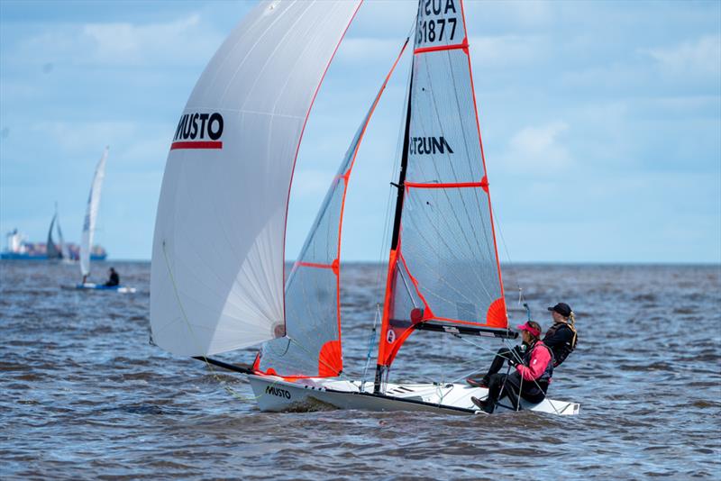 Mischa Suda and Maddie Crawshaw racing in the 29er fleet - Sail Sandy Regatta 2022 photo copyright Jordan Roberts taken at Sandringham Yacht Club and featuring the 29er class