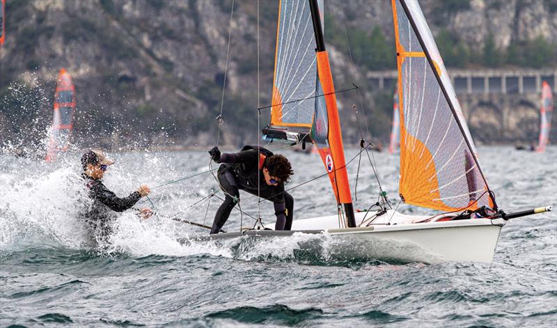 29er Eurocup at Lake Garda Day 2 photo copyright Elena Giolai taken at Fraglia Vela Riva and featuring the 29er class