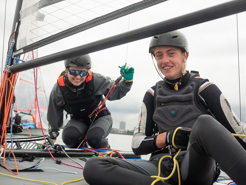 Young Sailors competing on day 3 of the YouthSail VIC Championships in 2022  photo copyright Tom Hodge Media taken at  and featuring the 29er class