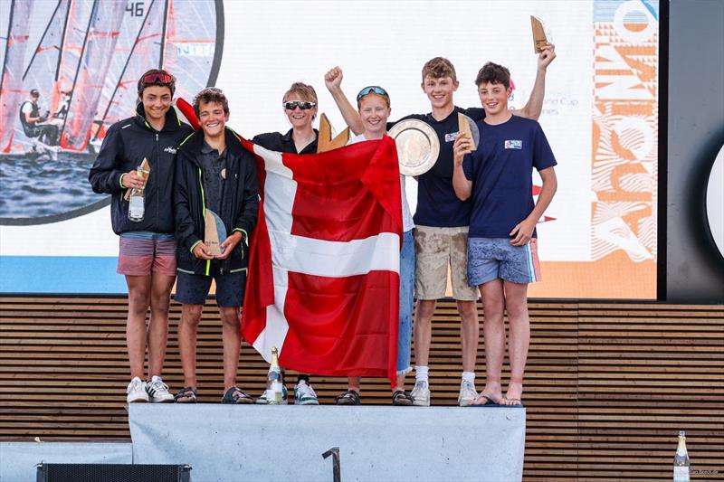 Kiel Week's 29er podium finishers from Denmark in the middle, Frace (left) and Great Britain - photo © Kiel Week / ChristianBeeck.de