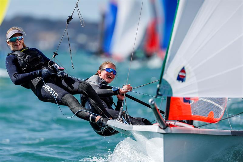 British Youth Sailing Team 2024: Annabelle Vines and Amelie Hiscocks, 29er - photo © Paul Wyeth / RYA