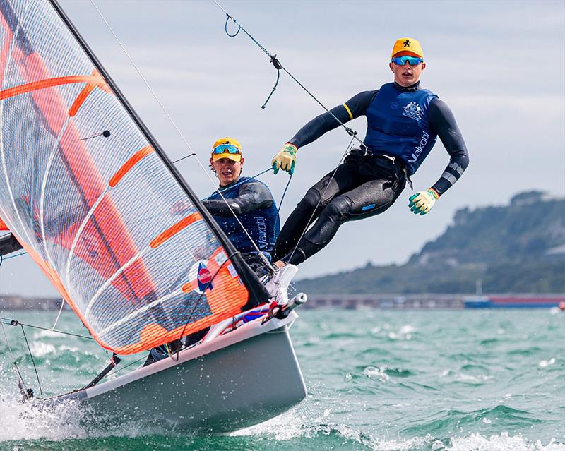Jacob Marks and Ben Crafoord at the 2023 29er Worlds in Weymouth - photo © Digital Sailing