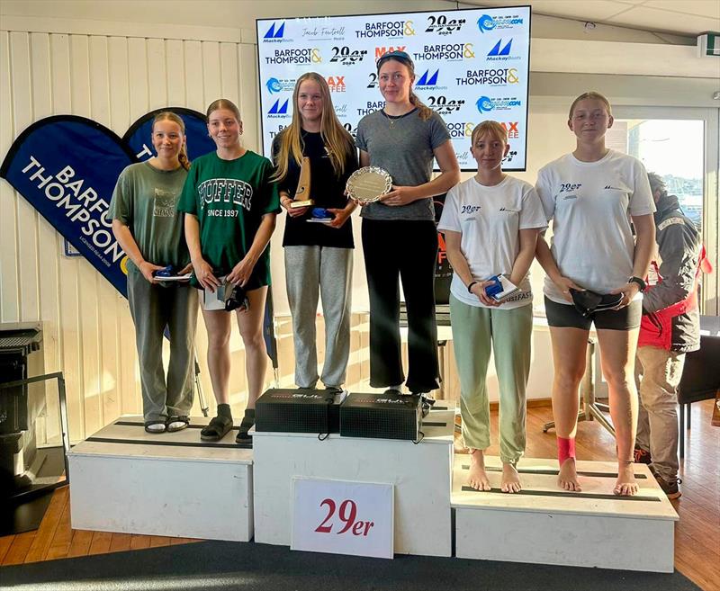 Female fleet medalists - Day 2 - Barfoot and Thompson 29er NZ Nationals - June 2024 - Bay of Islands - photo © BOIYC