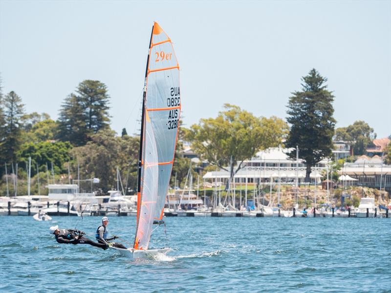 Royal Freshwater Bay Yacht Club International Classes Regatta photo copyright Tom Hodge Media taken at Royal Freshwater Bay Yacht Club and featuring the 29er class