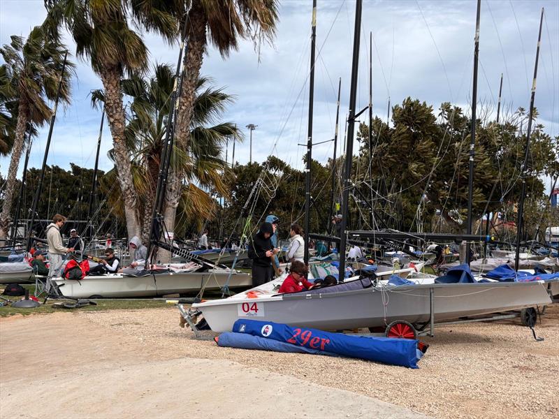 29er fleet at Real Club Náutico de Valencia photo copyright RCNV taken at Real Club Nautico Valencia and featuring the 29er class
