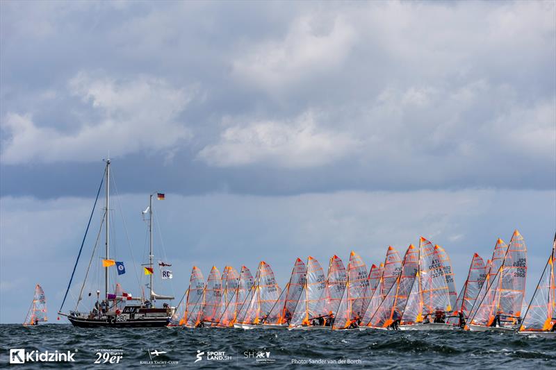 2026 29er World Championship at Kiel, Germany - Day 2 photo copyright Sander van der Borch taken at Kieler Yacht Club and featuring the 29er class