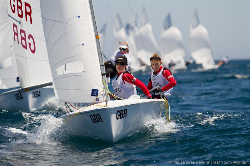 Sarah Norbury & Mari Davis in the ISAF Youth Sailing World Championship photo copyright Neuza Aires Pereira / ISAF taken at  and featuring the 420 class