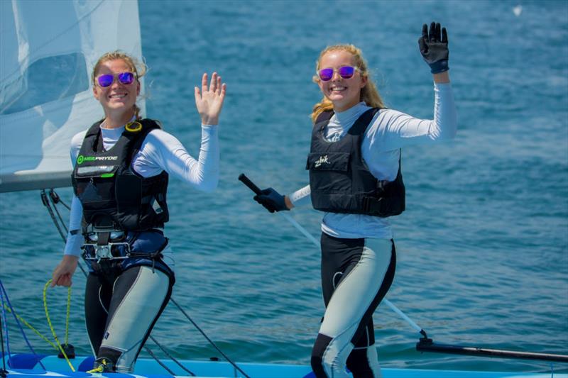Katie Davies Grace Summers (GBR)  on day 5 of the 420 Junior Europeans in Bulgaria photo copyright Viktor Nalbantov taken at Yacht Club Port Bourgas and featuring the 420 class