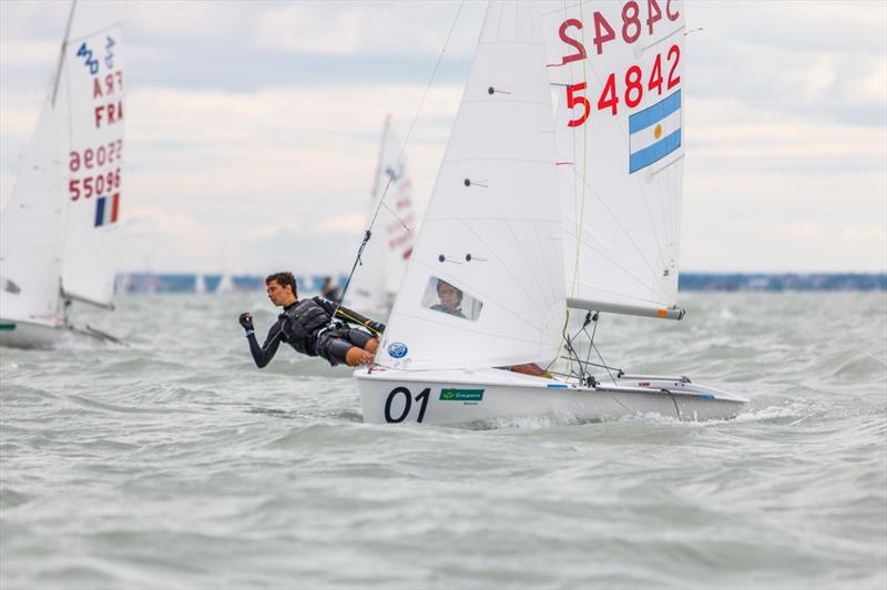 Fausto Cruz Peralta/Martin Arroyo Verdi (ARG) on day 4 of the 420 and 470 Junior Europeans photo copyright Leonard Szabo taken at Balatonfüredi Yacht Club and featuring the 420 class