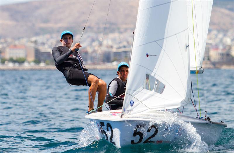 Tal SHARITI SADE and Noam HOMRI (ISR) on day 4 of the 420 Open European Championships in Athens - photo © Nikos Alevromytis / AleN