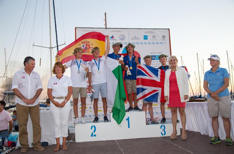 420 U17 Men European Medallists at the 420 Open European Championships in Athens photo copyright Nikos Alevromytis / AleN taken at Nautical Club of Tzitzifies Kallithea and featuring the 420 class